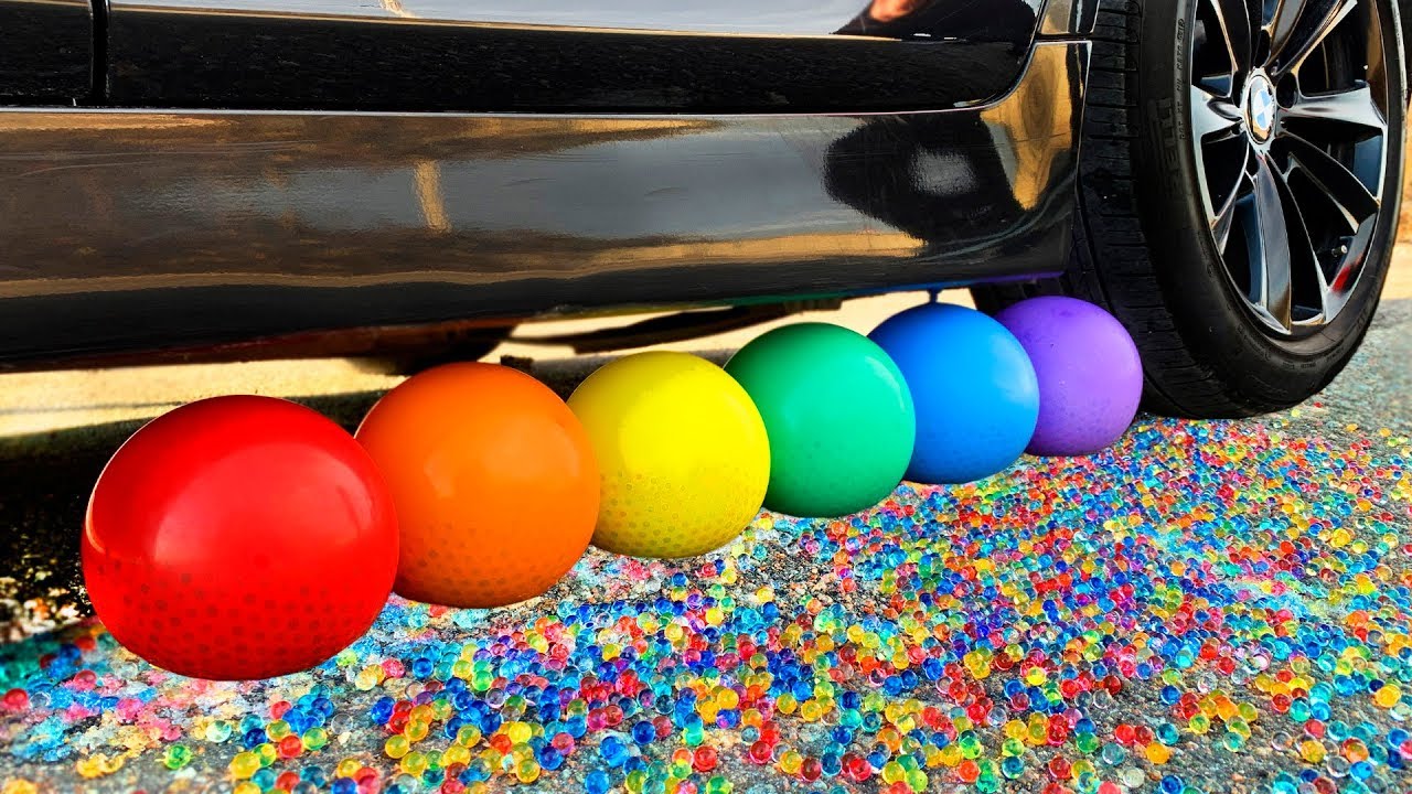 Crushing Crunchy & Soft Things by Car! Experiment Car vs Orbeez Balloons