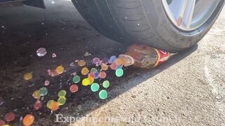 Experiment Car vs Different Cola and Watermelon! Experiments and Crunch things with car