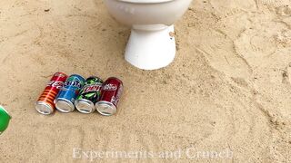 Experiment! Mentos vs Cola, Different Fanta, Mtn Dew, Dr Pepper, 7Up, Pepsi, Sprite in the Toilet