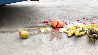Crushing Crunchy & Soft Things by Car! Experiment: Car vs Fruits