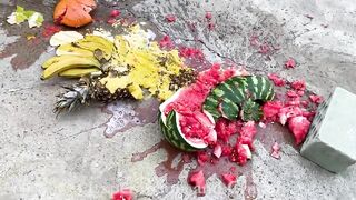 Crushing Crunchy & Soft Things by Car! Experiment: Car vs Fruits