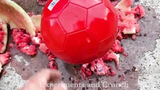Crushing Crunchy & Soft Things by Car! EXPERIMENT Car vs Watermelon Pacman vs Soccer Ball