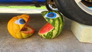 Experiment Car vs Watermelon Pacman vs Venom!  Crushing Crunchy & Soft Things by Car