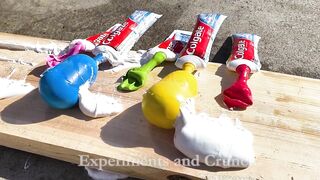 Experiment Car vs Rainbow Toothpaste and Balloons - Crushing Crunchy & Soft Things by Car!