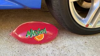 Crushing Crunchy & Soft Things by Car! EXPERIMENT CAR vs Mirinda Condom