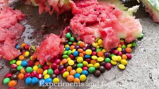 Experiment Car Vs Chocolate Candy M&M Watermelon Surprise Challenge