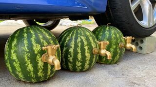 Experiment Car vs WaterMelon Juice ! Crushing Crunchy & Soft Things by Car