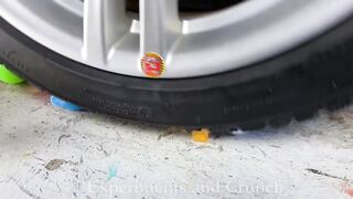 Crushing Crunchy & Soft Things by Car! Experiment Car Vs Pacman Watermelon & Coca Cola