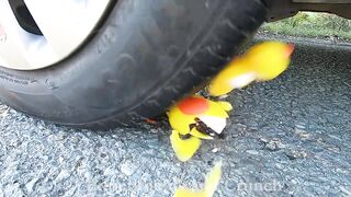 Crushing Crunchy & Soft Things by Car! Experiment: Car vs Angry Birds Balloons