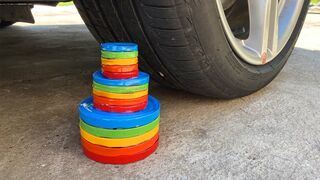 Experiment: Rainbow vs Car! Crushing Crunchy & Soft Things by Car