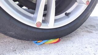 Experiment: Rainbow vs Car! Crushing Crunchy & Soft Things by Car