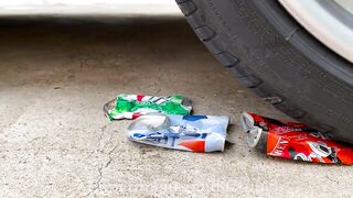 Experiment Car vs WaterMelon Juice! Crushing Crunchy & Soft Things by Car