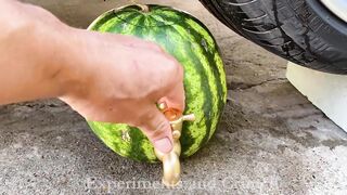 Experiment Car vs WaterMelon Juice! Crushing Crunchy & Soft Things by Car