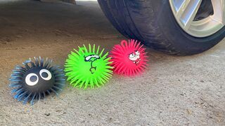 Crushing Crunchy & Soft Things by Car! Experiment Car vs Doodles Ball