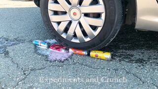 Crushing Crunchy & Soft Things by Car! EXPERIMENT: Car vs Coca Cola Balloons vs Mentos