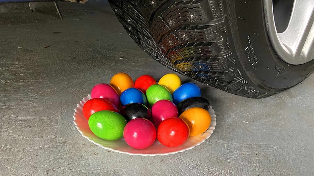 EXPERIMENT Car vs Сolor Eggs Crushing Crunchy & Soft Things by Car!
