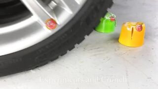 Crushing Crunchy & Soft Things by Car! Experiment Car vs Rainbow Toothpaste