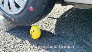 Crushing Crunchy & Soft Things by Car! EXPERIMENT: Car vs Doodles Balls