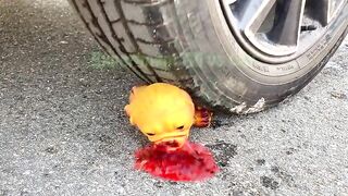 Crushing Crunchy & Soft Things by Car!- Experiment: Car vs Jelly in Light Bulb, Cake