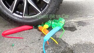Crushing Crunchy & Soft Things by Car!- Experiment Car vs Coca, Pepsi, Sprite, Mirinda & Balloons