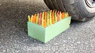 Crushing Crunchy & Soft Things by Car!- Experiment Car vs Color Snowman, Floral Foam, Lighters