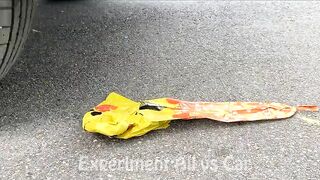 Crushing Crunchy & Soft Things by Car!- Experiment Candy, Light Bulb, Balloons vs Car