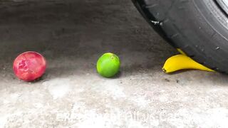 Crushing Crunchy & Soft Things By Car | Experiment: Car vs Different Soccer Balls