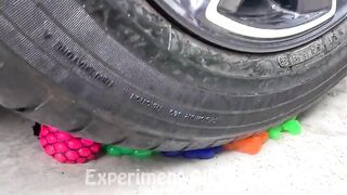 Crushing Crunchy & Soft Things By Car | Experiment: Car vs Different Soccer Balls