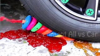 Crushing Crunchy & Soft Things by Car!- Experiment Car vs Spiderman Toy