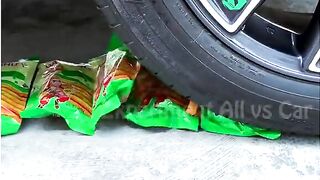 Crushing Crunchy & Soft Things by Car!- Experiment Car vs Spiderman Toy