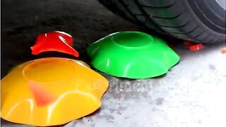 Crushing Crunchy & Soft Things by Car! - Experiment Car vs Plastic Cups, Toothpaste, Pepsi