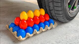 Crushing Crunchy & Soft Things by Car! - Experiment: Car vs 32 Color Eggs