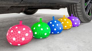 Crushing Crunchy & Soft Things By Car | Experiment: Car vs Rainbow Balloons and Orbeez