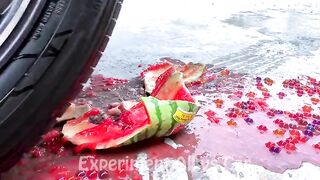 Crushing Crunchy & Soft Things By Car | Experiment: Car vs Rainbow Balloons and Orbeez