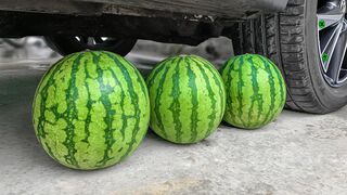 Crushing Crunchy & Soft Things By Car | Experiment: Car vs 3 Watermelons - All Car