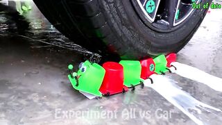Crushing Crunchy & Soft Things By Car | Experiment: Car vs Rainbow Color vs Coca Cola