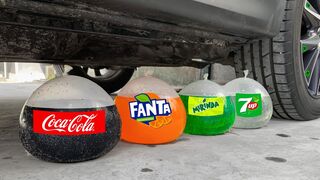 Crushing Crunchy & Soft Things By Car  Experiment Car vs Coca Cola, Fanta and Mentos