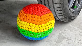 Crushing Crunchy & Soft Things By Car | Experiment: Car vs M&M Candy vs Balls