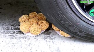 Crushing Crunchy & Soft Things By Car | Experiment: Car vs M&M Candy vs Balls