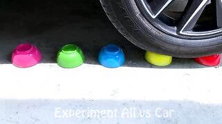 Crushing Crunchy & Soft Things By Car | Experiment: Car vs Colour Foam Balls