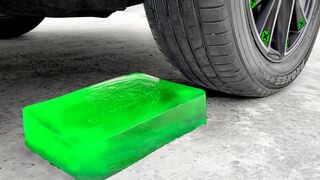 Crushing Crunchy & Soft Things by Car!- Experiment Car vs Green Jelly, Lighter