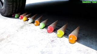 Crushing Crunchy & Soft Things By Car | Experiment: Car vs Rainbow Orbeez in Balloons