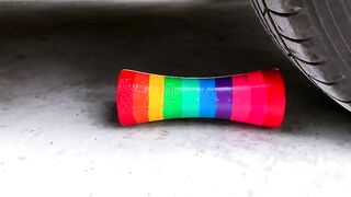Crushing Crunchy & Soft Things By Car | Experiment: Car vs Rainbow Eggs - All Car