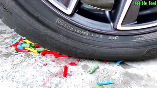 Crushing Crunchy & Soft Things By Car | Experiment: Car vs Watermelon and Ice Cream Toy
