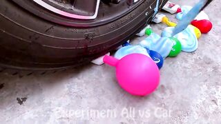 Crushing Crunchy & Soft Things By Car | Experiment: Car vs Toothpaste and Balloons