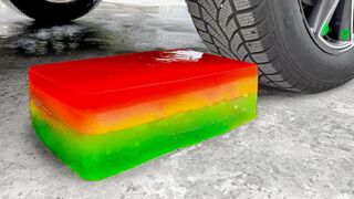 Crushing Crunchy & Soft Things By Car | Experiment: Car vs Rainbow Jelly, Slime