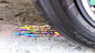 Crushing Crunchy & Soft Things By Car | Experiment: Car vs Rainbow Color Eggs - All Car