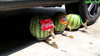 Crushing Crunchy & Soft Things By Car | Experiment: Car vs Watermelon Juice | All Car