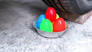 Crushing Crunchy & Soft Things by Car!- Experiment: Car vs Rainbow Glove
