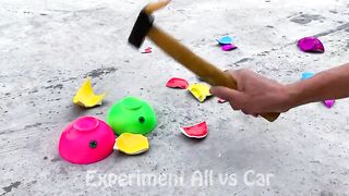 Crushing Crunchy & Soft Things by Car!- Experiment Car vs Lighter